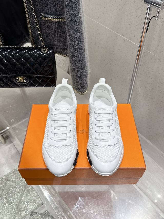 Premium Edition Couple's Style Men's Size 10 Hermes Bouncing Unisex Casual Sneak