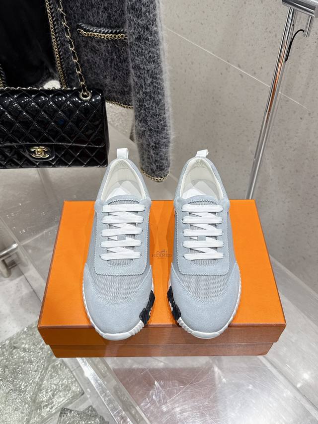 Premium Edition Couple's Style Men's Size 10 Hermes Bouncing Unisex Casual Sneak