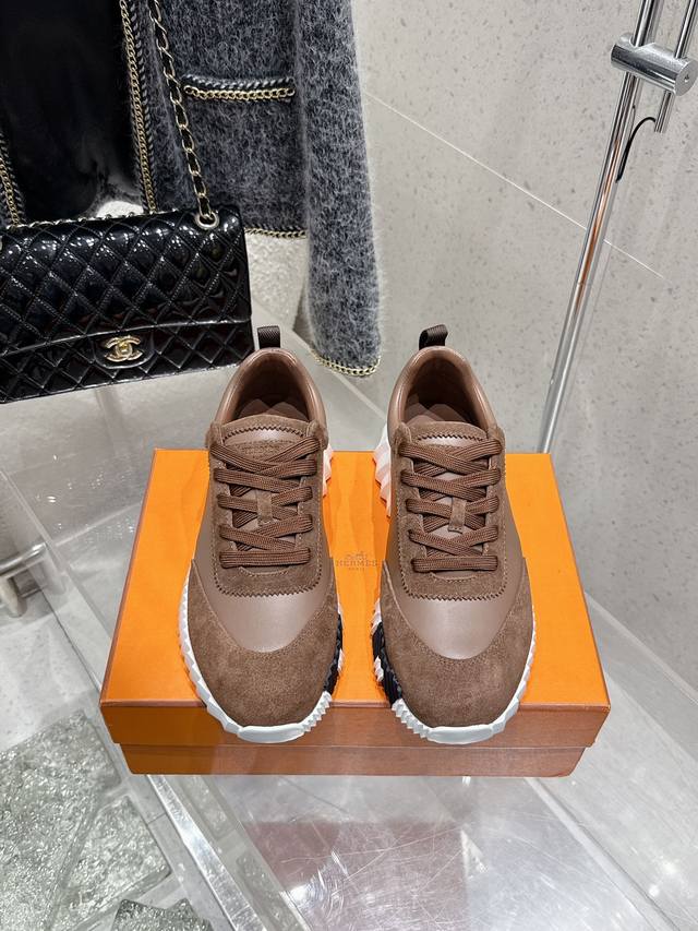 Top-Tier Edition Men's Hermes Bouncing Unisex Casual Sneakers Couple's Edition S