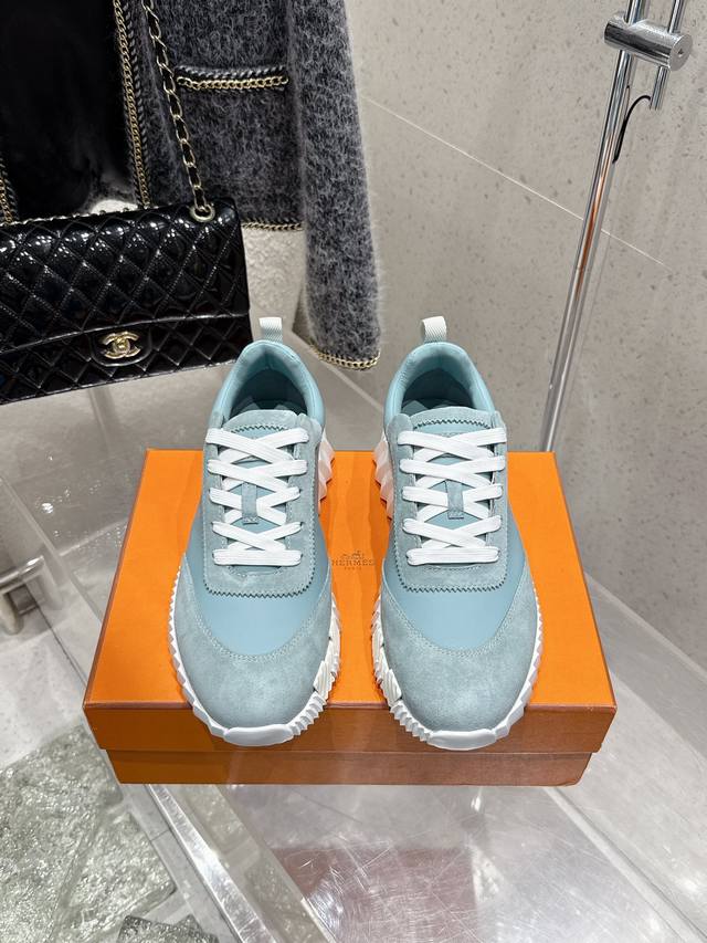 Premium Edition Men's Hermes Bouncing Unisex Casual Sneakers Couple's Edition Su