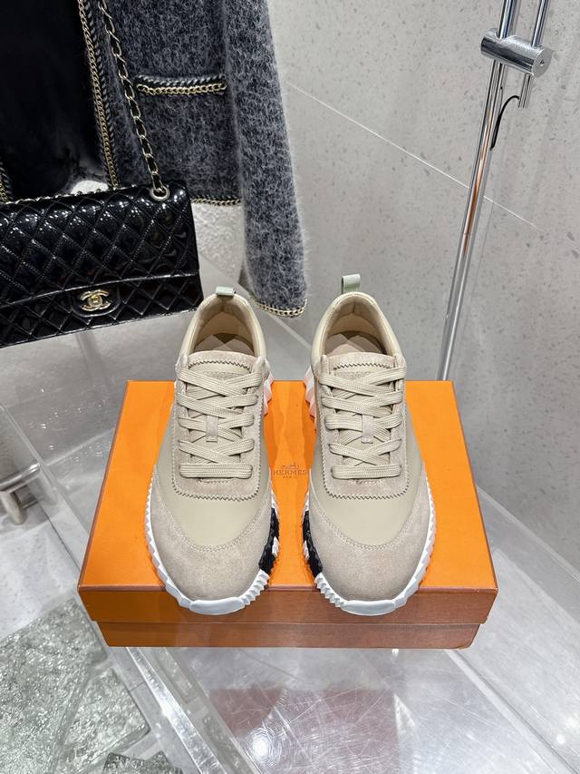Top Edition Men's Hermes Bouncing Unisex Casual Sneakers Couple's Suede And Mesh