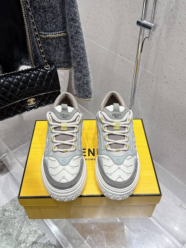 Top-Tier Version Men's Fendi 2025 Spring/Summer New-Style Thick-Soled Sneakers,