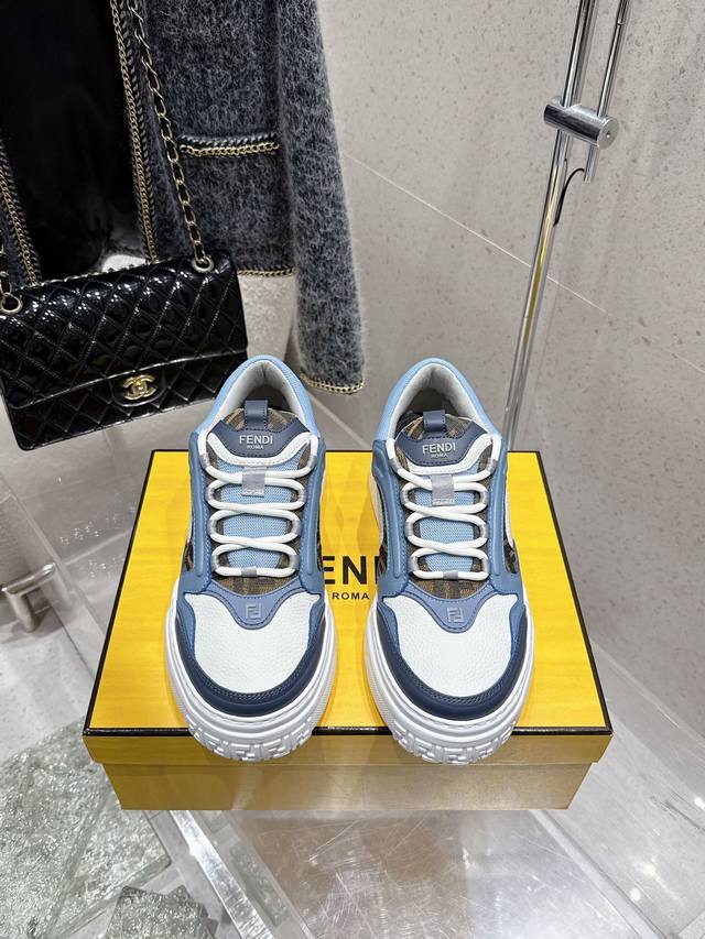 Top-Tier Version Men's Fendi 2025 Spring/Summer New Thick-Soled Sneakers, Men's