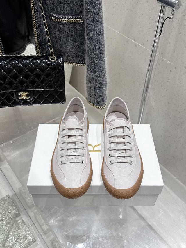 Therow 2025 Spring/Summer Minimalist Canvas Low-Top Casual Shoes These Low-Top S