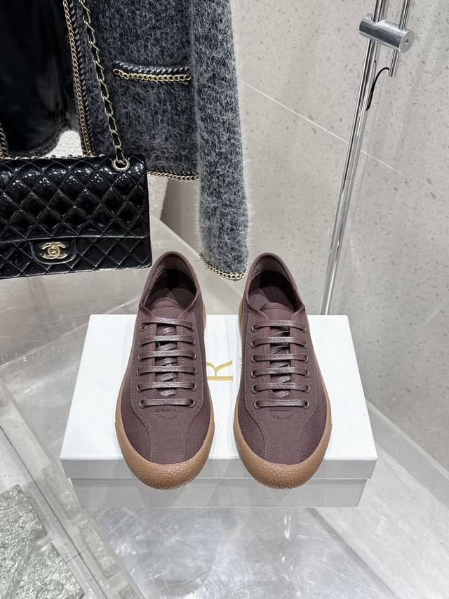 Therow 2025 Spring/Summer Minimalist Canvas Low-Top Casual Shoes These Low-Top S