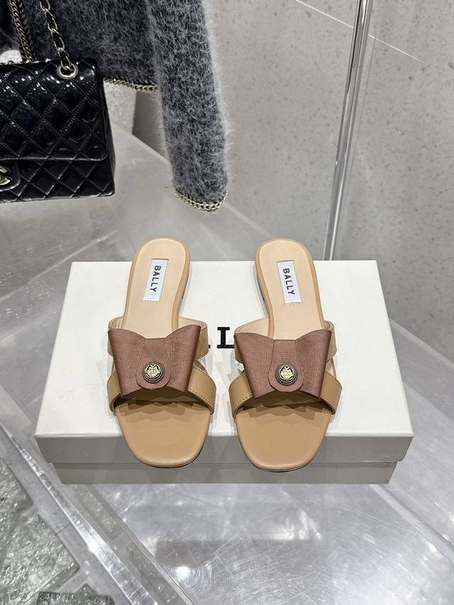 Top-Tier Version Bally 2025 Spring/Summer New Fashion Woven Ribbon Bow Buckle Th