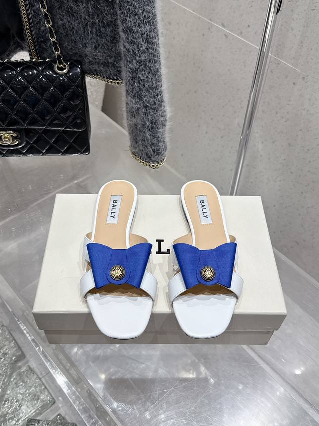 Top-Tier Version Bally 2025 Spring/Summer New Fashion Woven Ribbon Bow Buckle Th