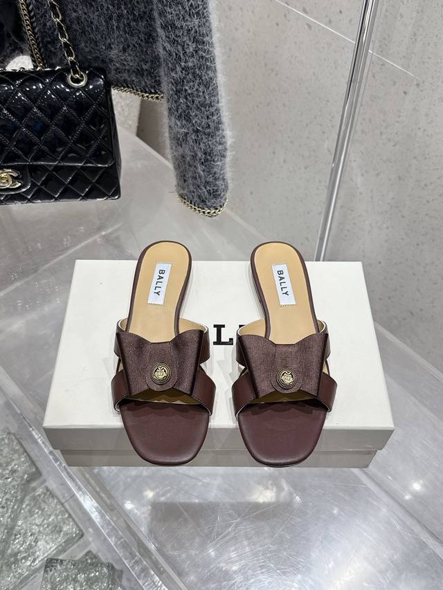 Top-Tier Version Bally 2025 Spring/Summer New Fashion Woven Ribbon Bow Buckle Th
