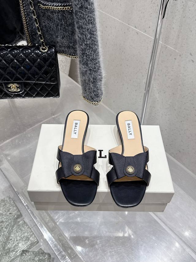 Top-Tier Version Bally 2025 Spring/Summer New Fashion Woven Ribbon Bow Buckle De