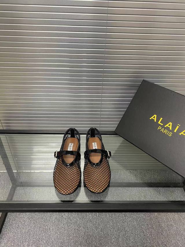 Mesh Fabric Style!!! Alaia Runway Style Flat Ballet Flats! Sweet And Edgy Ballet
