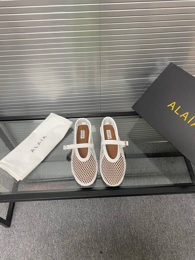 Mesh Fabric Style!!! Alaia Runway-Inspired Flat Ballet Flats! Sweet And Edgy Bal