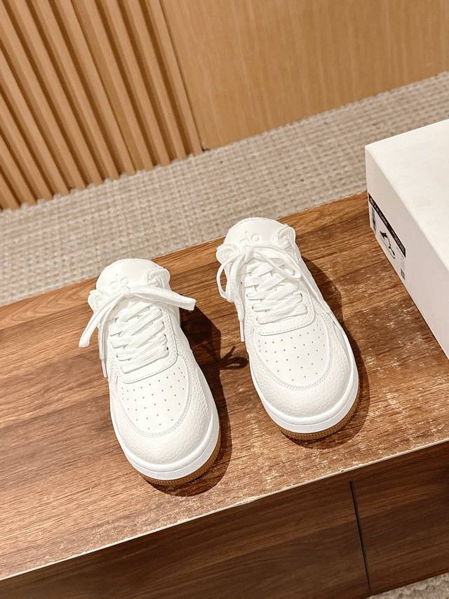 Half-Slip Spring/Summer New Style Color-Blocked White Sneakers With Thick Soles