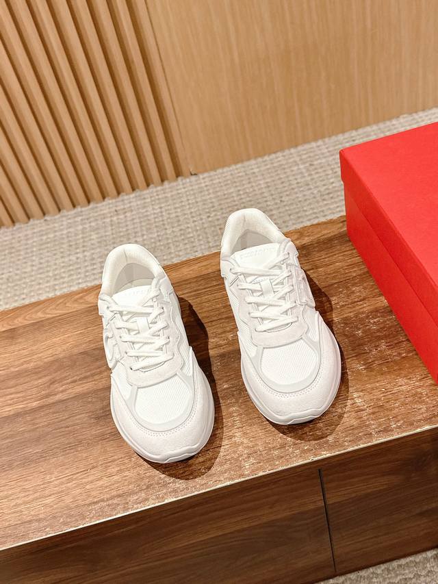 Men's Sizes Only # Ferragamo New Thick-Soled Casual Sneakers This Urban-Style Ca