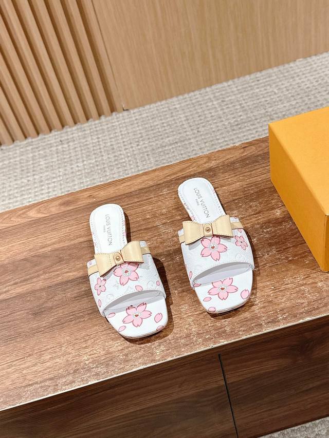 Donkey Brand New Denim Series Small Butterfly Flat Sandals With Print, Sheepskin