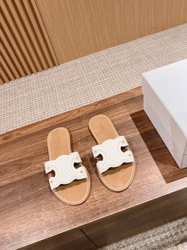 Sylin Triumph Arch Pure Leather Slippers New Arrival The Three-Dimensional Pure