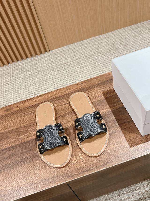 Silin Triumph Arch Pure Leather Slippers New Arrival The Three-Dimensional Pure