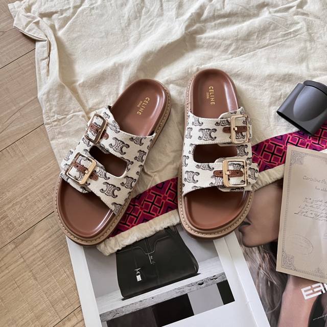Orange Factory Price P Celine Spring/Summer New Arrivals Retro Printed Thick-Sol