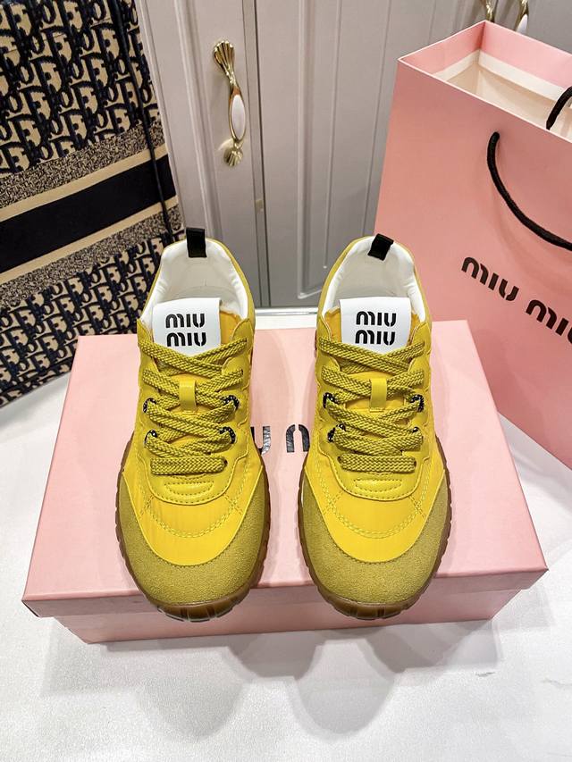 Orange Factory Price P Miu Miu Spring/Summer New Arrival Training Shoes, Sneaker