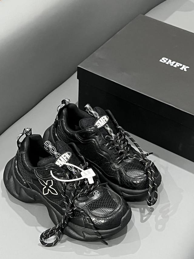 Factory: Smfk Cross Flower Retro Elevated Thick Sole Casual Sports Shoes Dad Sho