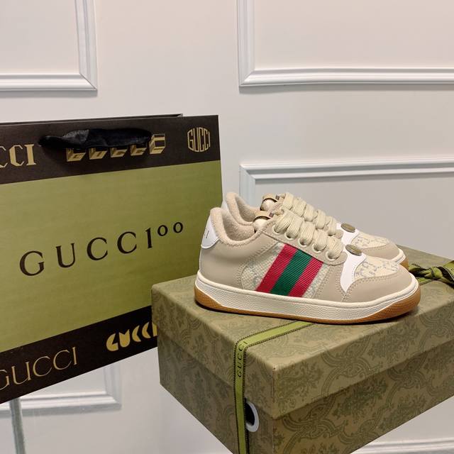Orange Factory Price P Gucci Classic Style Vintage-Inspired Dirty Sneakers, Casu