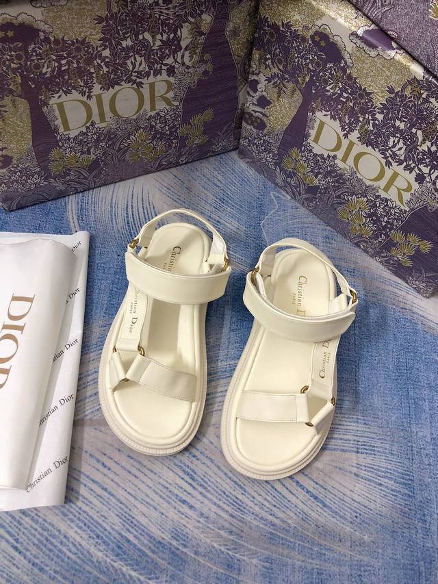 Orange Factory Price P Dior Spring/Summer New Arrival Velcro Sandals Beach Shoes