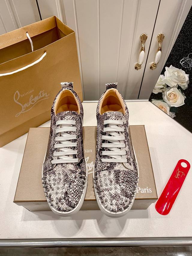 Orange Factory Price P, Men's Size 10 Custom Edition Christian Louboutin Cl Low-