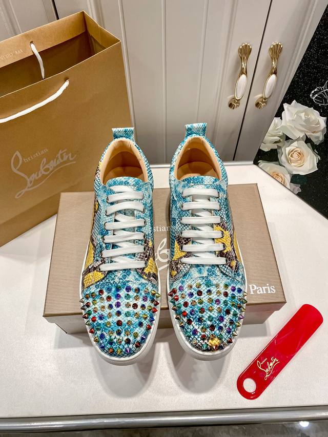 Orange Factory Price P, Men's Size 10 Custom Edition Christian Louboutin Cl Low-