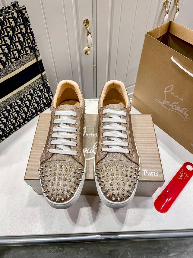 Orange Factory Price P, Men's Size 10 Custom Edition Christian Louboutin Cl Low-