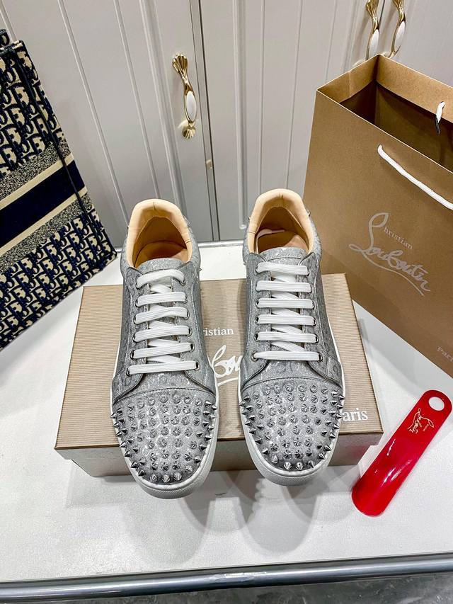 Orange Factory Price P, Men's Size 10 Custom Edition Christian Louboutin Cl Low-