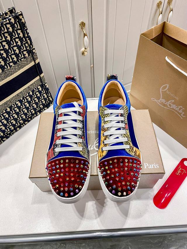 Orange Factory Price P, Men's Size 10 Custom Edition Christian Louboutin Cl Low-