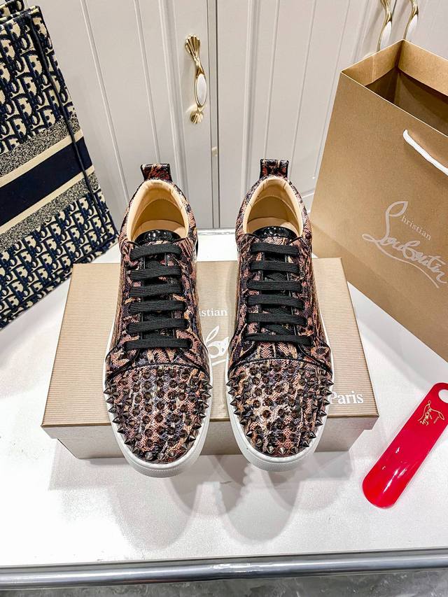 Orange Factory Price P, Men's Size 10 Custom Edition Christian Louboutin Cl Low-