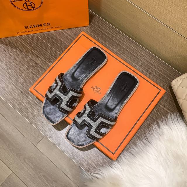 Factory: Hermes Summer Classic Color-Block H-Strap Flat Sandals For Travel And B
