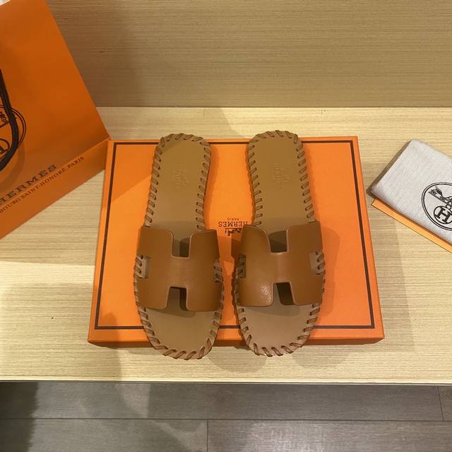 Factory Price: Hermes Summer Classic H-Strap Flat Sandals For Travel And Vacatio