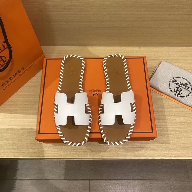 Factory: Hermes Summer Classic H-Strap Flat Sandals For Travel And Vacation Beac
