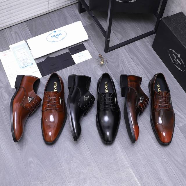Product Brand: Prada Business Lace-Up Leather Shoes Standard Sizes: 38-44 45 Cus