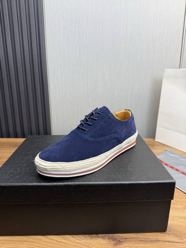 Factory Price Prada*Prada Flagship Store Bestseller Men's Shoes, Genuine Suede L