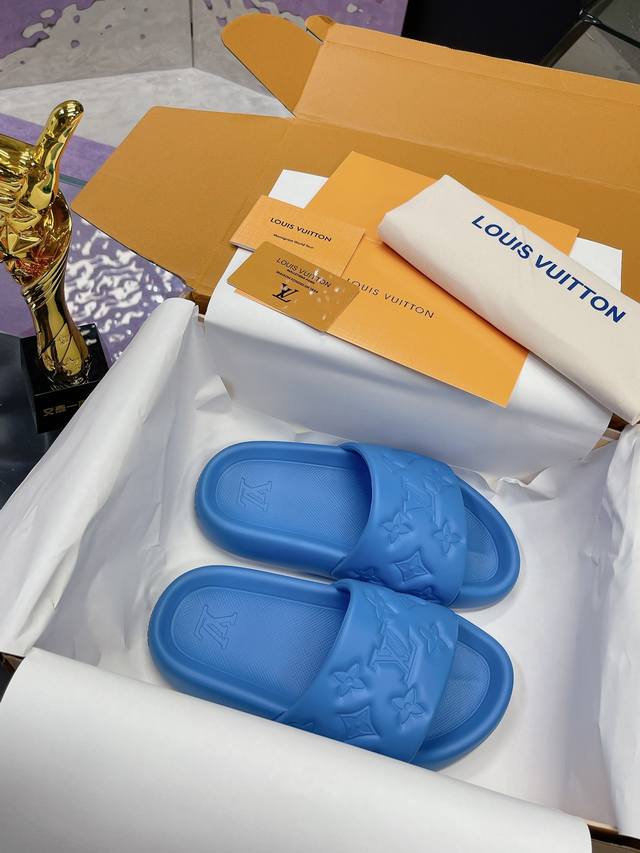 Factory Price: Louis Vuitton ~ Embossed Slippers 5 Louis Vuitton New Arrival Sli