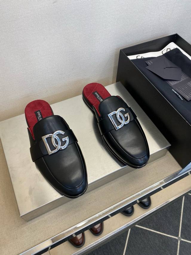 D&*G , Top-Tier Craftsmanship Fashion Leather Sole Half-Slip-On Standard Sizes: