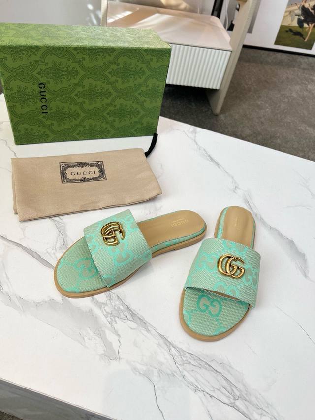 Guccl 2025 Spring/Summer New Arrival Casual Women's Interlocking Double G Sandal