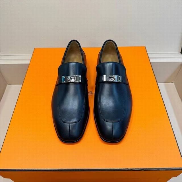 High-Quality Genuine Leather Loafers. Made From Soft Goatskin. Features A Mini H
