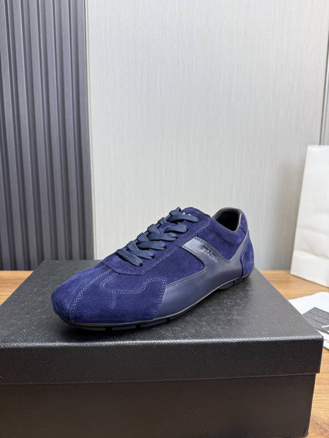 Factory Price Prad*. Prada-Men's Leather Casual Shoes Made In Dongguan! Imported