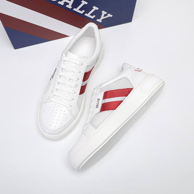 B-Brand Classic Style, White Cowhide Paired With Breathable Mesh Material, With