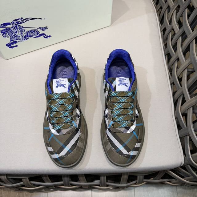 Burberry Classic Low-Top Check Canvas Sneakers For Men | Reimagined With Vintage