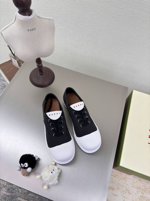 Mickey Mouse Head, Thick Sole For Comfort, Marni Sneakers , Doll 10, Black, Marn