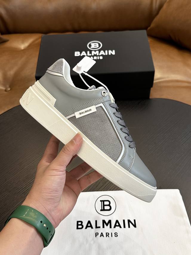 Factory Price Balmain B-Skate Sneakers B-Skate Multi-Material Color-Blocked Snea