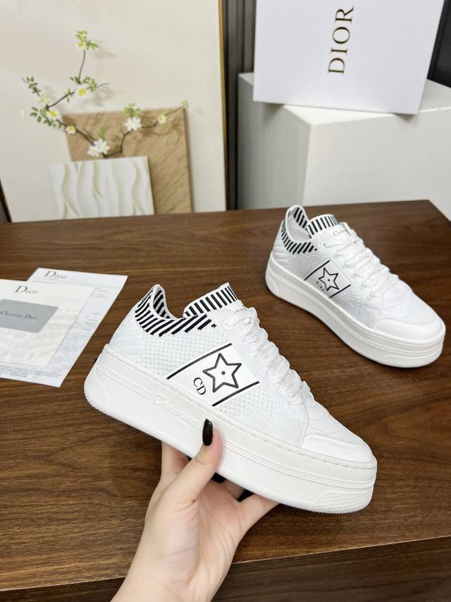 Factory Price Women's Shoes Sports Original This Dior Star Thick-Soled Sports Sh