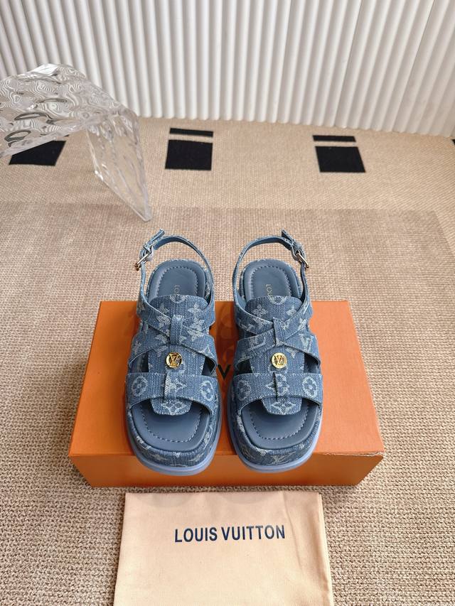 Factory Price Women's Shoes Sports Original Louis Vuitton Maya Flatform Sandals
