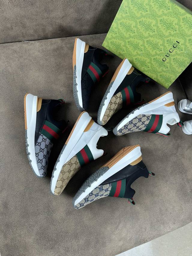 Factory Price Gucci Sports Series Men's Shoes, Featuring A Classic Design That N