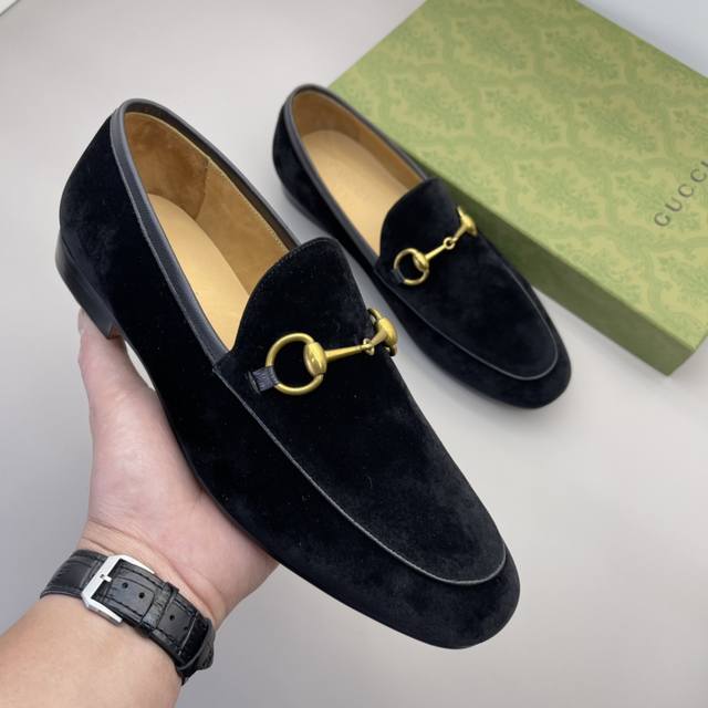 Actual Price P Gucci Original Men's Formal Casual Leather Shoes, Velvet Fabric,