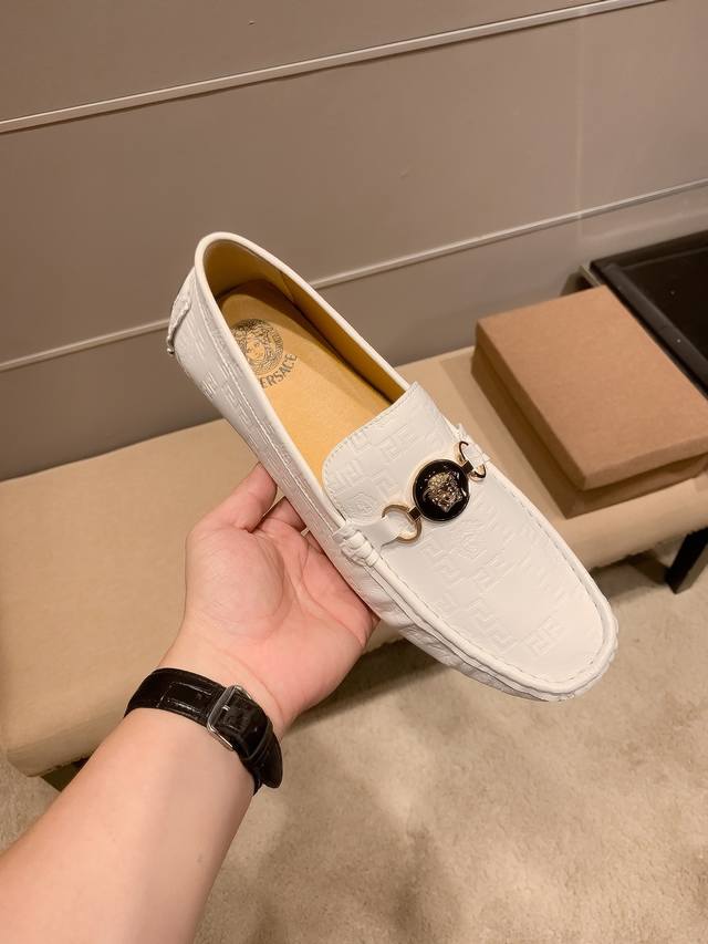 Genuine Price, Versace Brand, Versace Sailing Shoes ~ Seasonal Trendy Bean-Shape